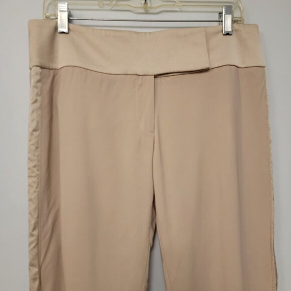 KAREN MILLEN Dress Pants England Beige Wool Blend Trouser Flared Womens Sz 8 EUC - Picture 4 of 9